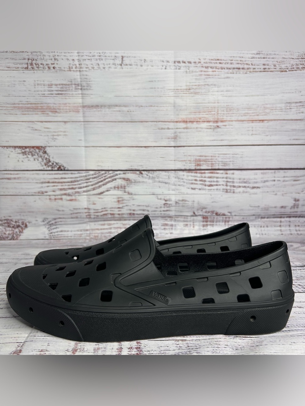 Vans Slip-On TRK Black Trek Rubber Shoes Men’s Size 12 - Picture 3 of 7